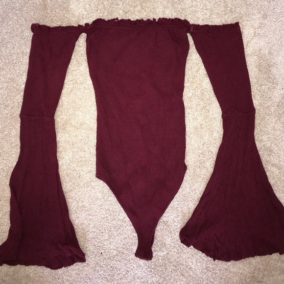 Burgundy long sleeve bodysuit - Picture 3 of 3